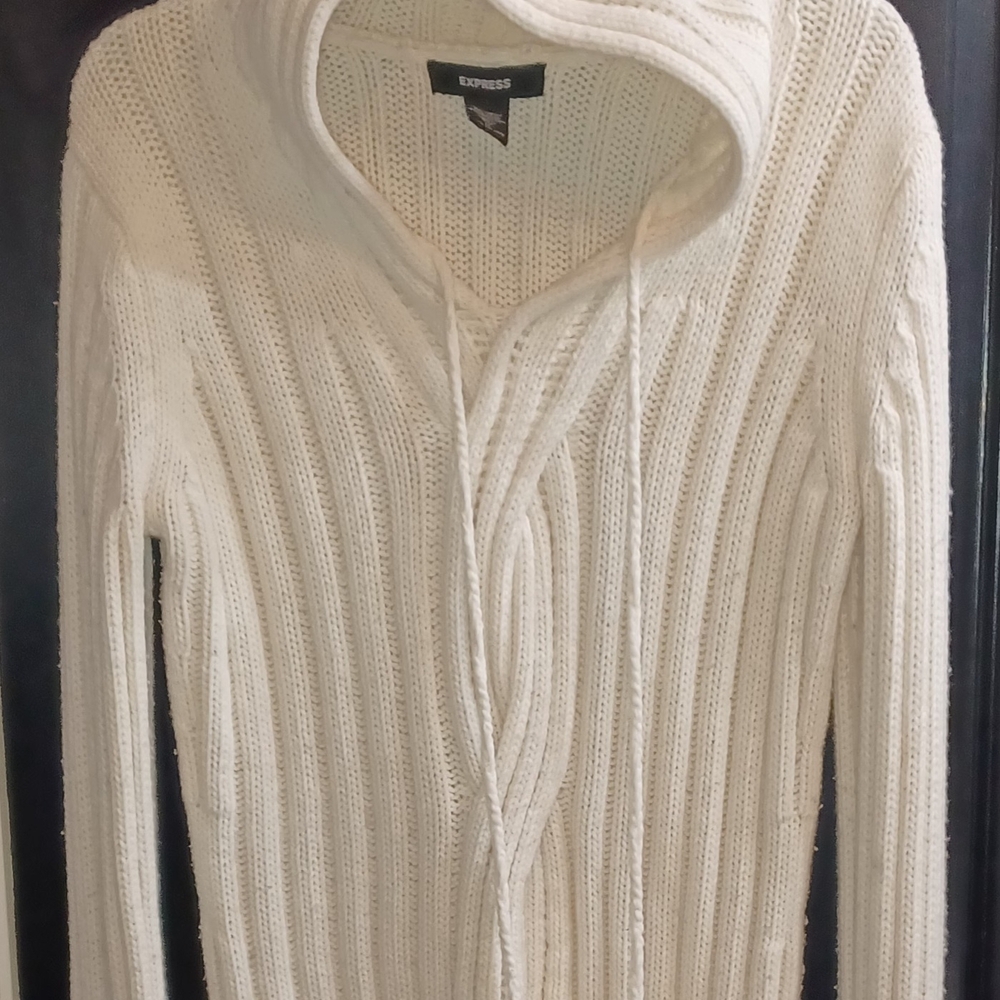 Express Women's Cream Cowl Neck Sweater
